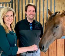 Jen Perkins and Andrew Offerman with horse